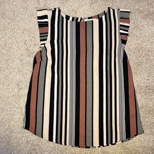 Monteau Multicolor Striped Sleeveless Blouse